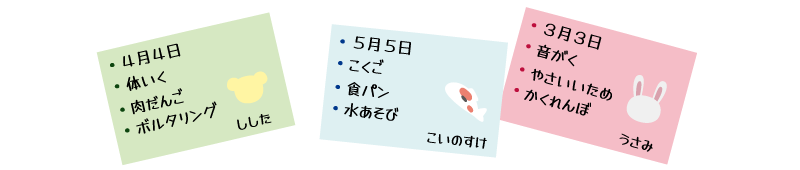 クラスの自己紹介カード